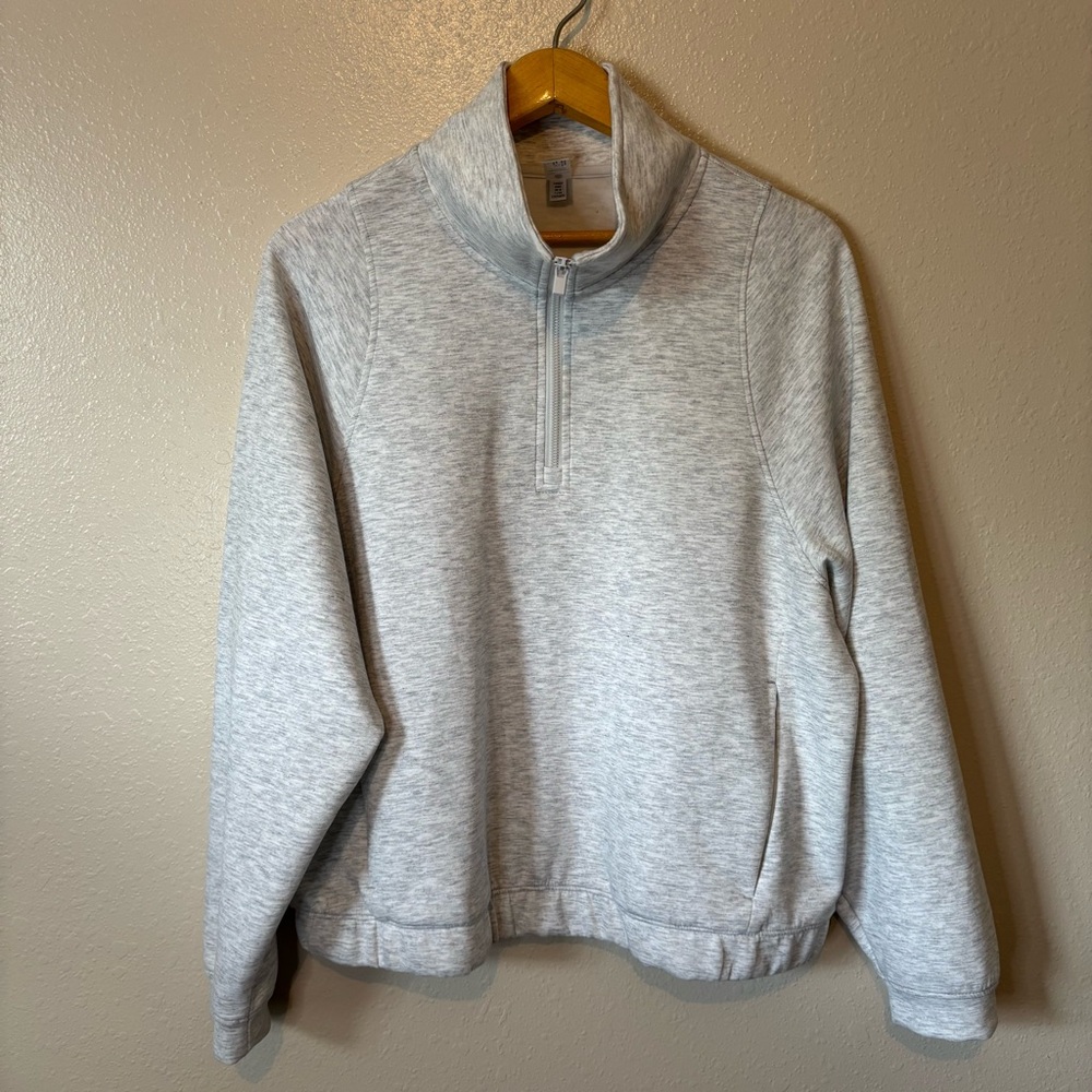 Yogalicious Light Heather Gray Half-Zip Pullover Sweatshirt